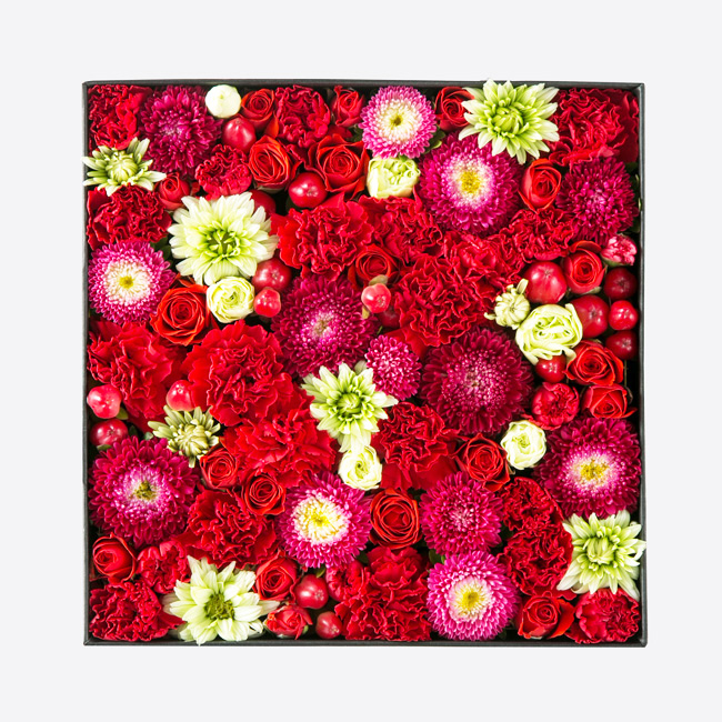 フラワーボックス黒（大） | お祝いの花商品 | 【電報サービス】VERY CARD
