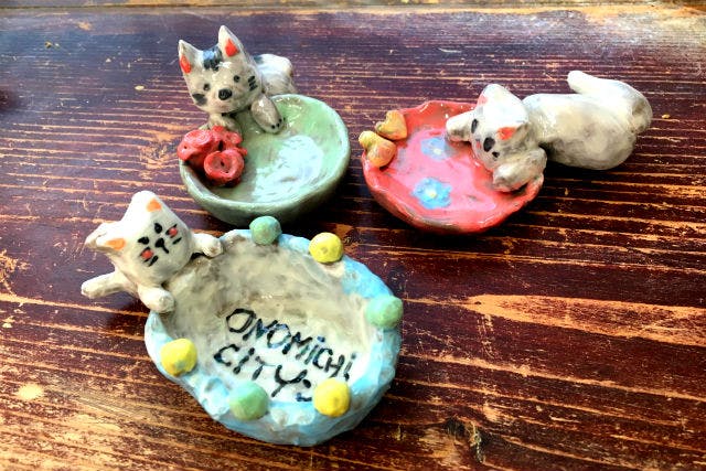 広島・尾道市】ねこのお人形付き・小物置き皿を作る。手びねり（50分
