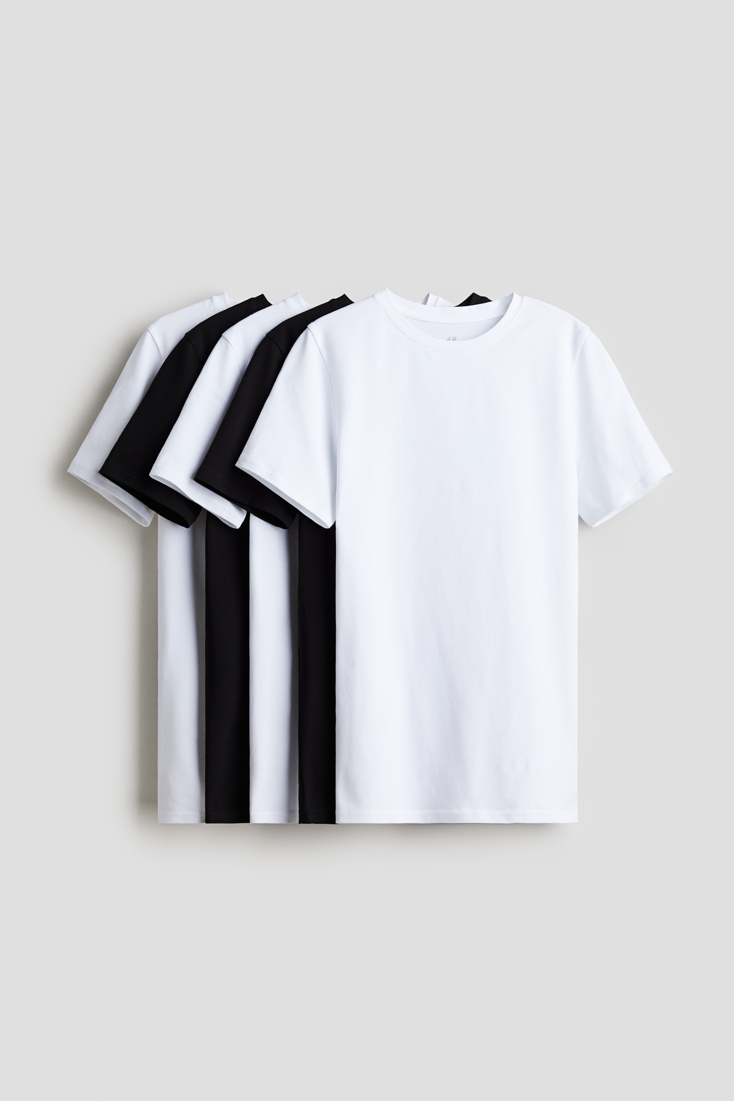 5-pack Cotton Jersey T-shirts - White/black - Kids | H&M US