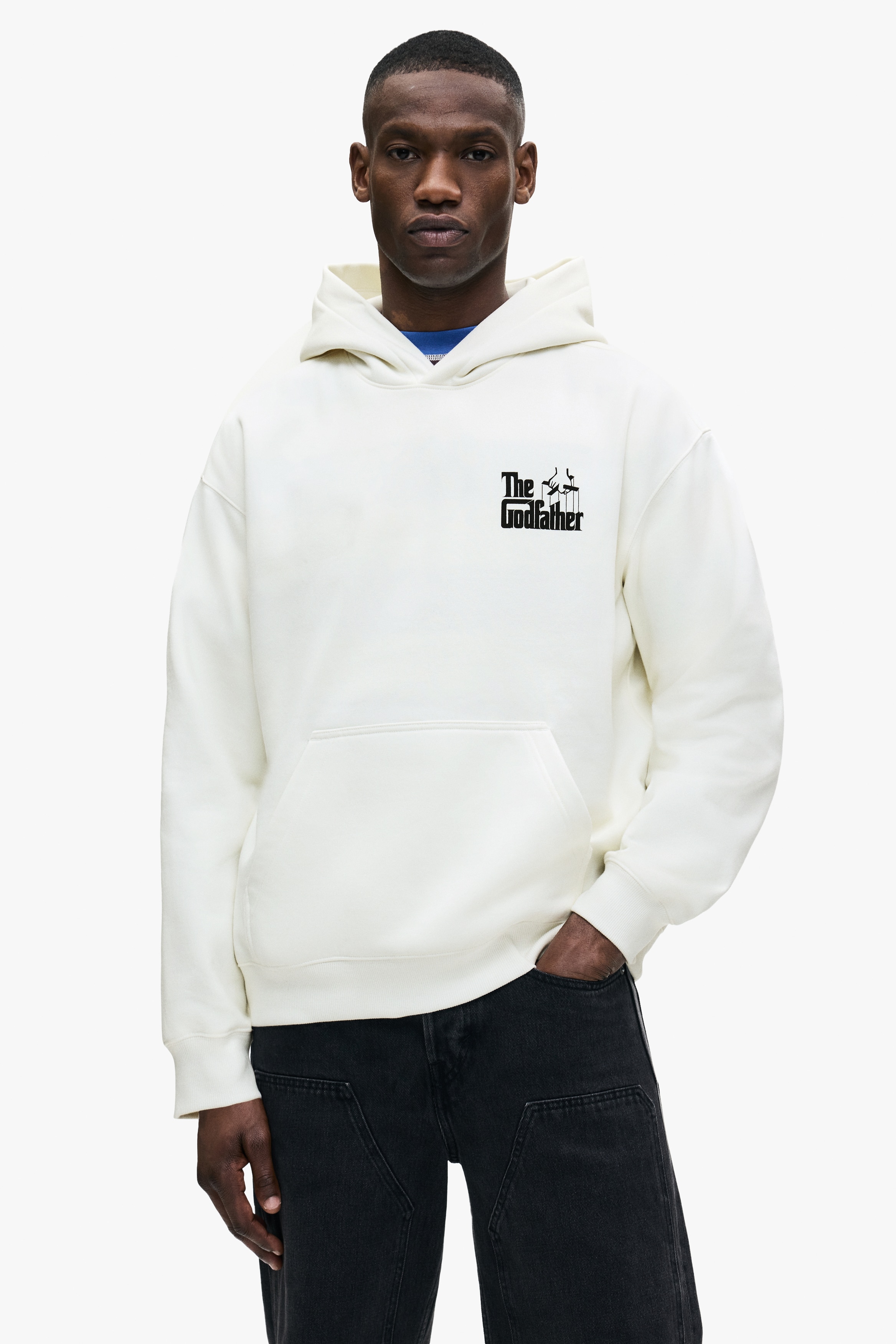 Loose-Fit Printed Hoodie - White/The Godfather - Men | H&M US