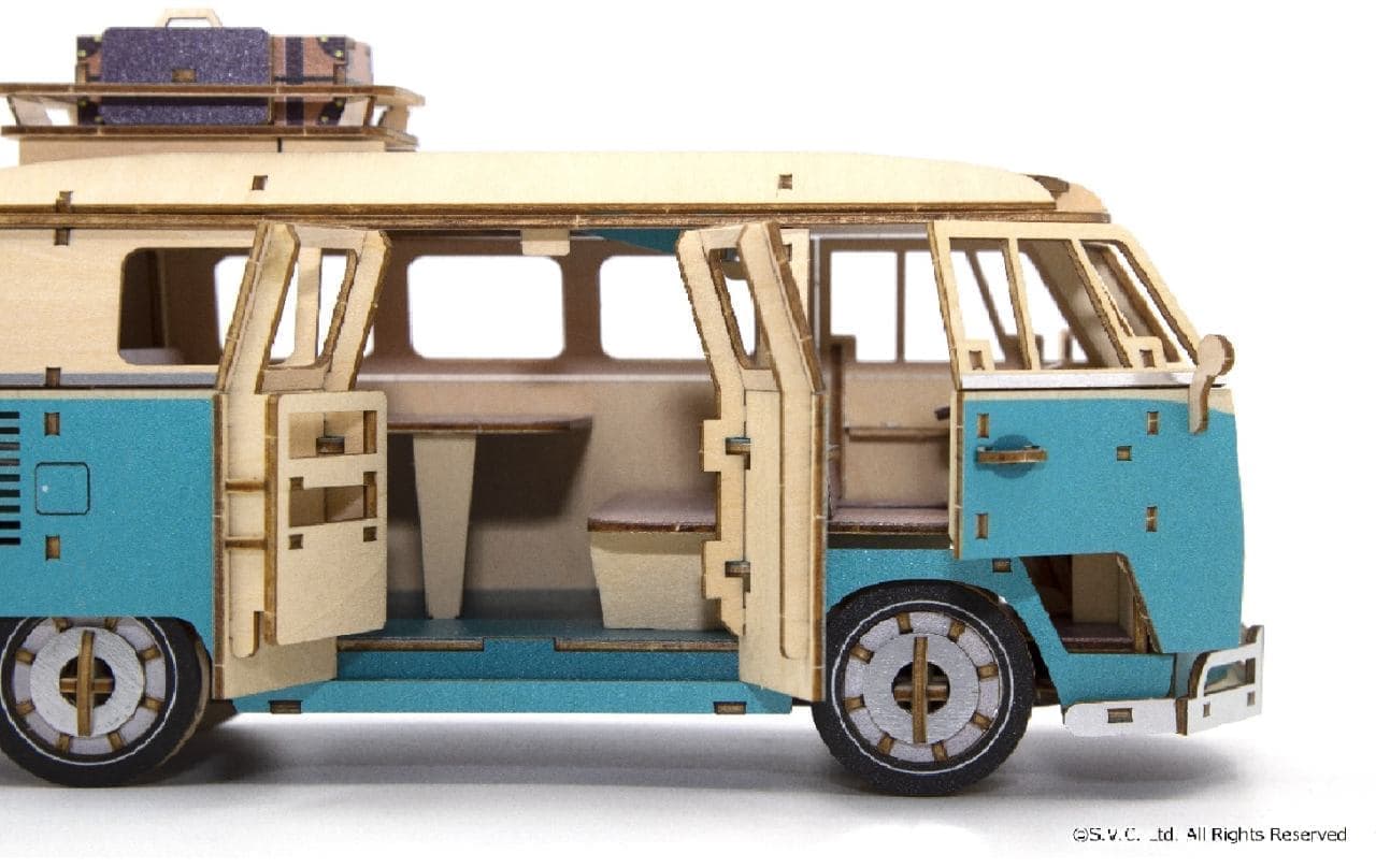 ワーゲンバスの1/18スケール木製パズル「ki-gu-mi Vintage
