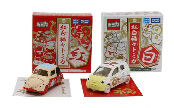 縁起物おみくじトミカで運だめし――全12種類の「紅白福々トミカ」発売