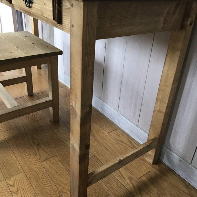 ミシンテーブル☆事務机【1400】引き出し3杯アンティック家具
