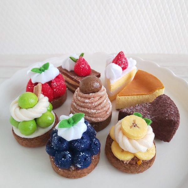 ミニチュアサイズ☆フェルトケーキ9種【Aセット】 - DecorateCake
