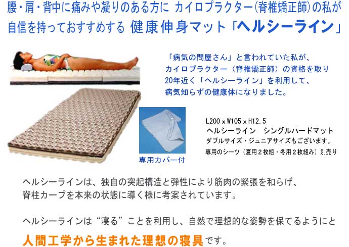 ヘルシーライン(健康寝具マット ・格安特価・送料無料) 「ゆめ」枕