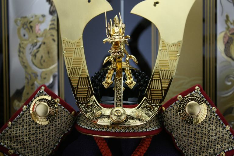 別所実正作内記組重ね鍬形金龍頭立兜セット五月人形兜平飾り|パーティ