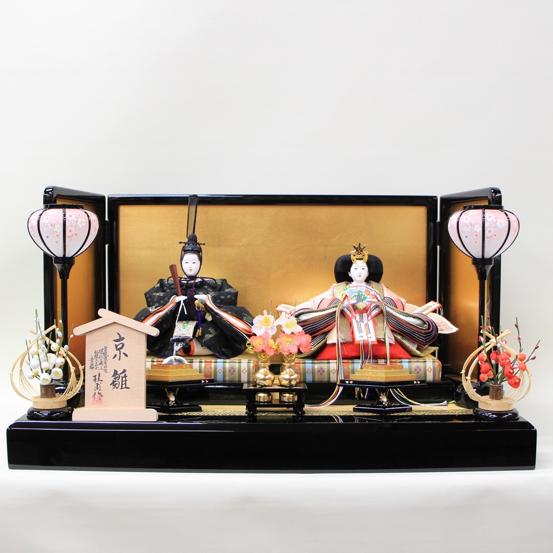 安藤桂甫作 京雛 十一番 上雅印 N0.3-2 親王飾り （三曲金屏風平飾り