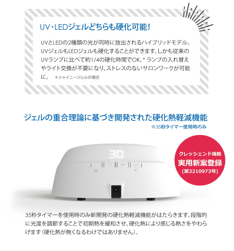 楽天市場】【 UV / LED 両対応+硬化熱軽減】 充電式 SHINYGEL