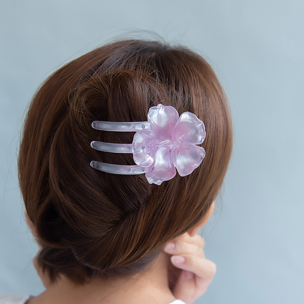 楽天市場】ヘアクリップ ハイビスカス フラワー 花 カラー 78mm クリア