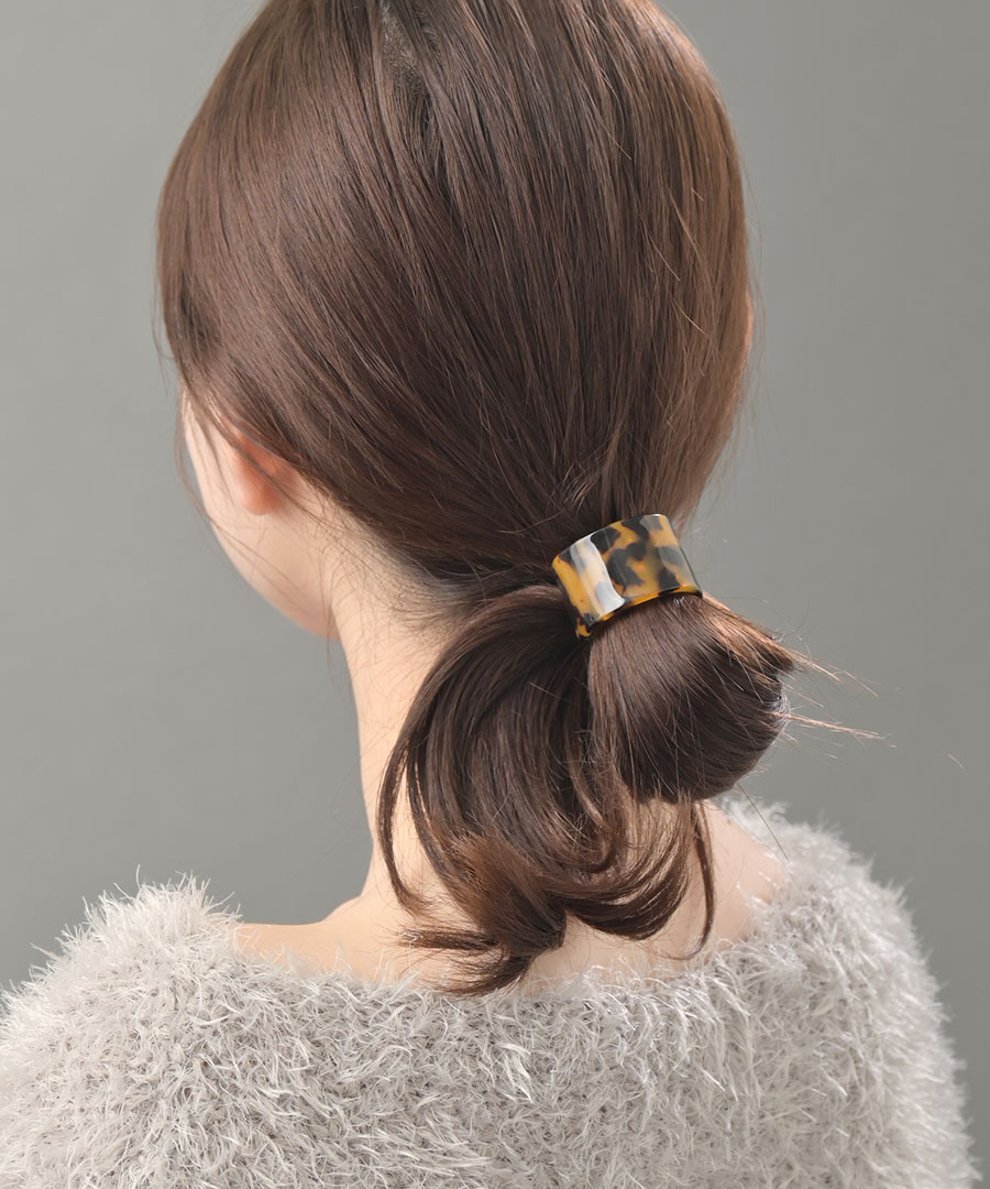 べっ甲風プレートポニーフック ヘアゴム H-566 | ヘアアクセサリー