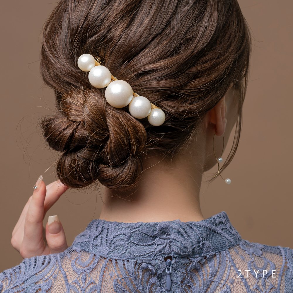 ゆうパケット】 バレッタ ヘアクリップ ヘアアクセサリー パール