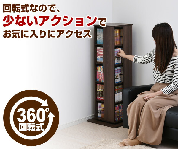 楽天市場】【P5倍 2/24 9:59迄】 360度 回転コミックラック 5段 DSRR-5