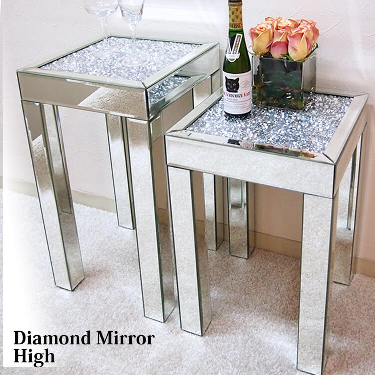 楽天市場】【送料無料】ミラー調ダイヤテーブル ハイタイプ diamond