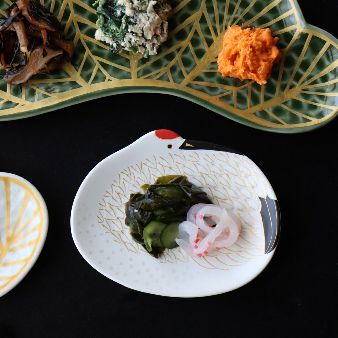 楽天市場】有田焼 幸楽窯 銘々皿 小皿 鶴 亀 鯛 縁起物 錦雪衣金羽根
