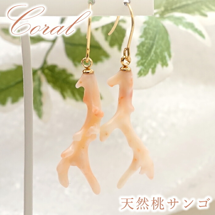 389.世界にひとつだけ！青珊瑚(レインボーコーラル)のイヤリング 希少品 希少虹色珊瑚のイヤーカフ - 岡田黒珊瑚工房【Coral Workshop Okada