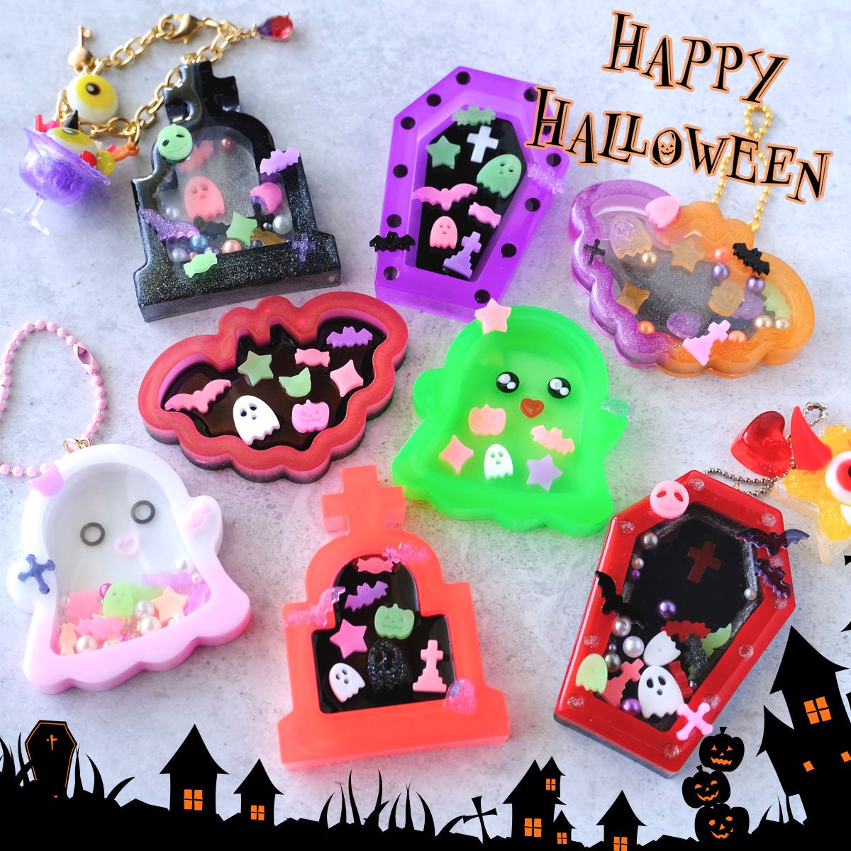 ハロウィンモチーフのカシャカシャ シリコンモールド ｰ* オマケが
