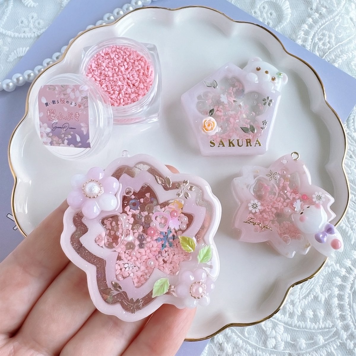 満開♪桜ふぶき レジン封入素材 - 手作り雑貨屋 * 雑貨好きによる雑貨