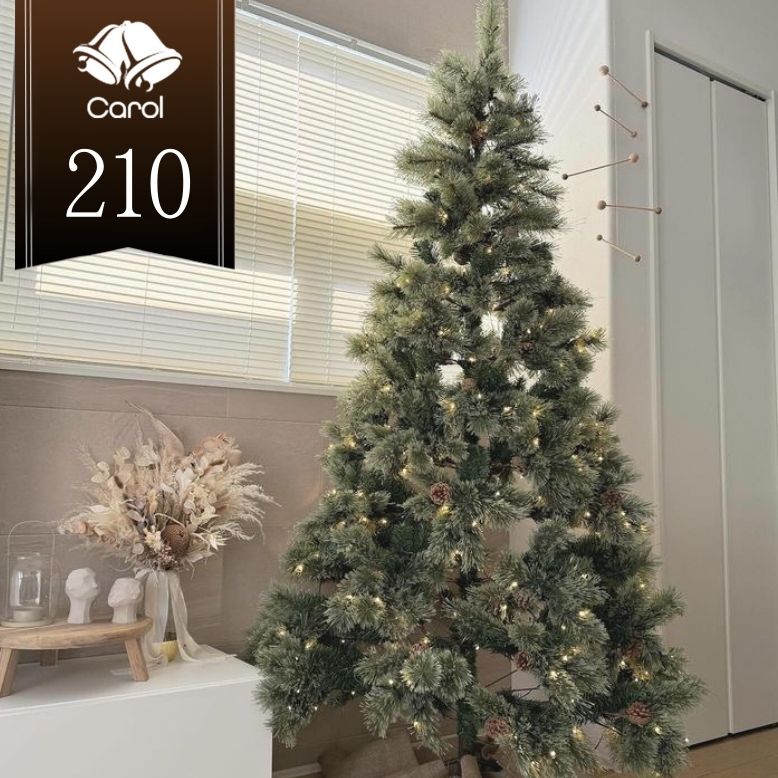 クリスマスツリー キャロルツリー 210cm LEDライト付き【送料無料】