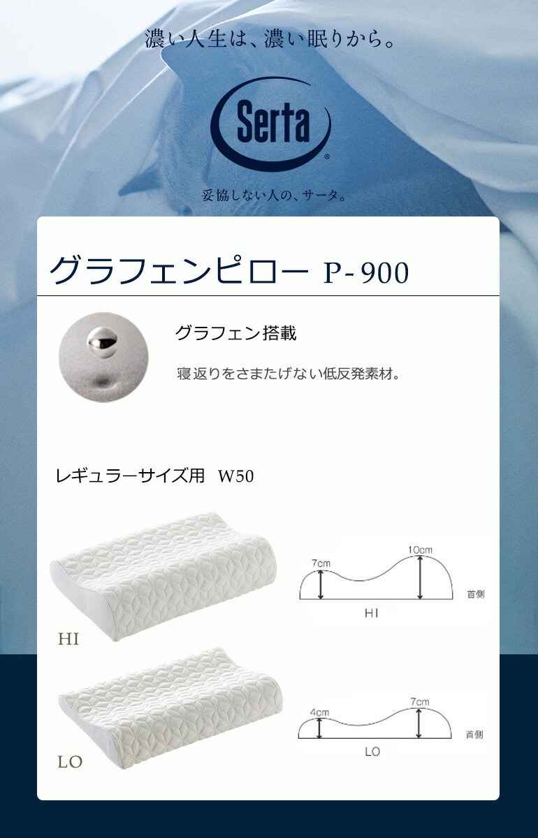楽天市場】【W50LO】【正規販売店】サータ 枕 グラフェンピロー P-900