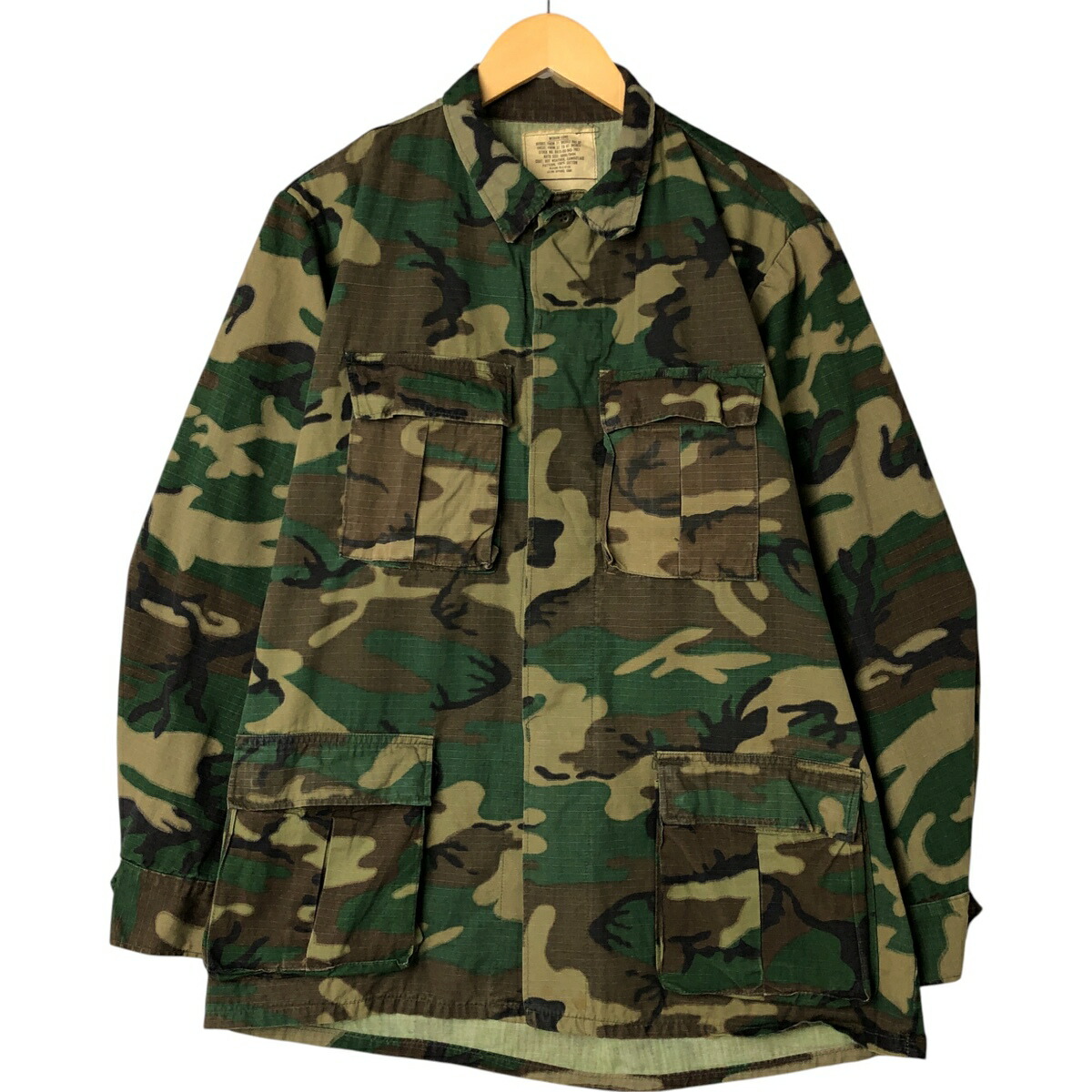 古着 米軍実品 70年代 迷彩柄 ウッドランドカモ リップストップ B.D.U