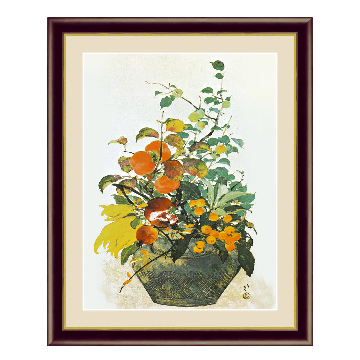 楽天市場】絵画 四季好果之図 52×42cm （ 送料無料 絵 花 植物 アート