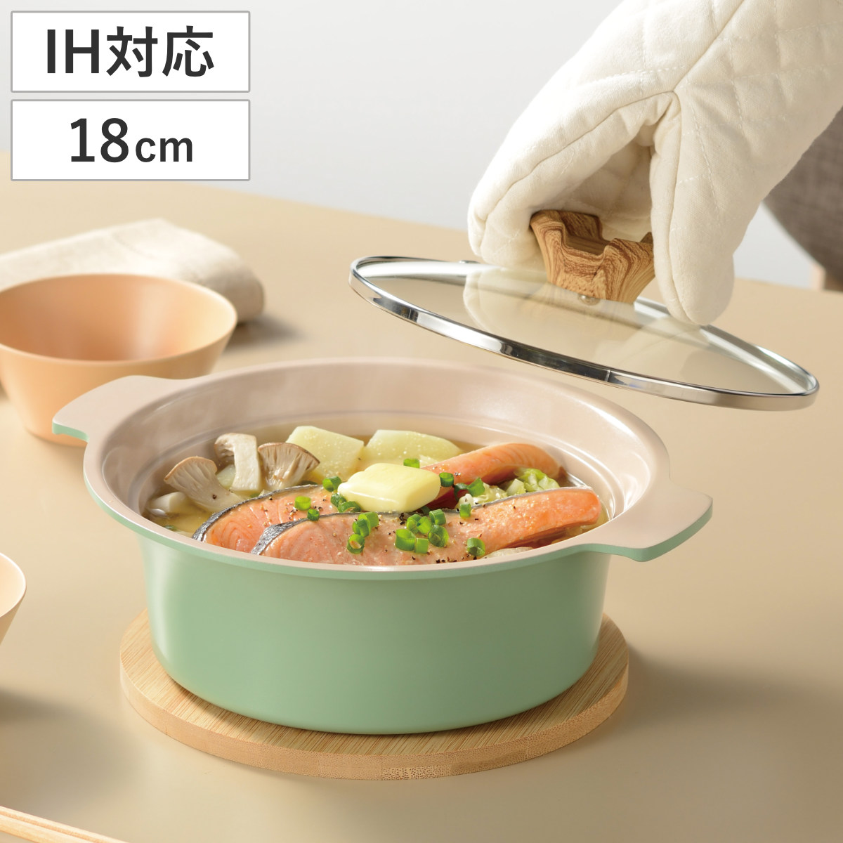 ベージュ陶器製土鍋 18cm 10枚あります。 ベージュ陶器製土鍋 18cm 10