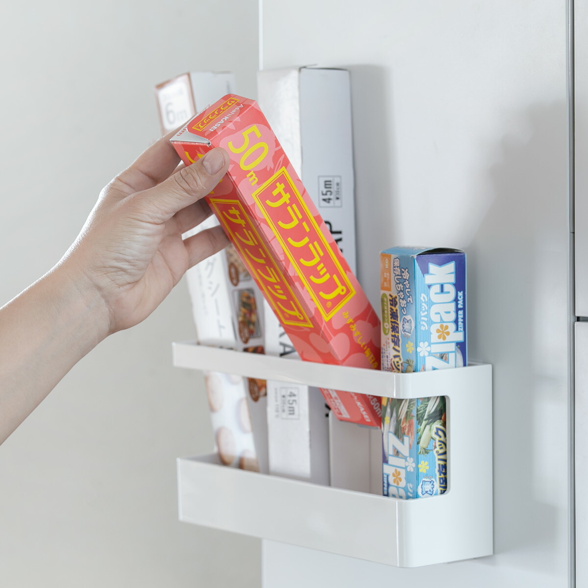 楽天市場】ラップホルダー キッチンポケット マグネット 仕切付き ポゼ