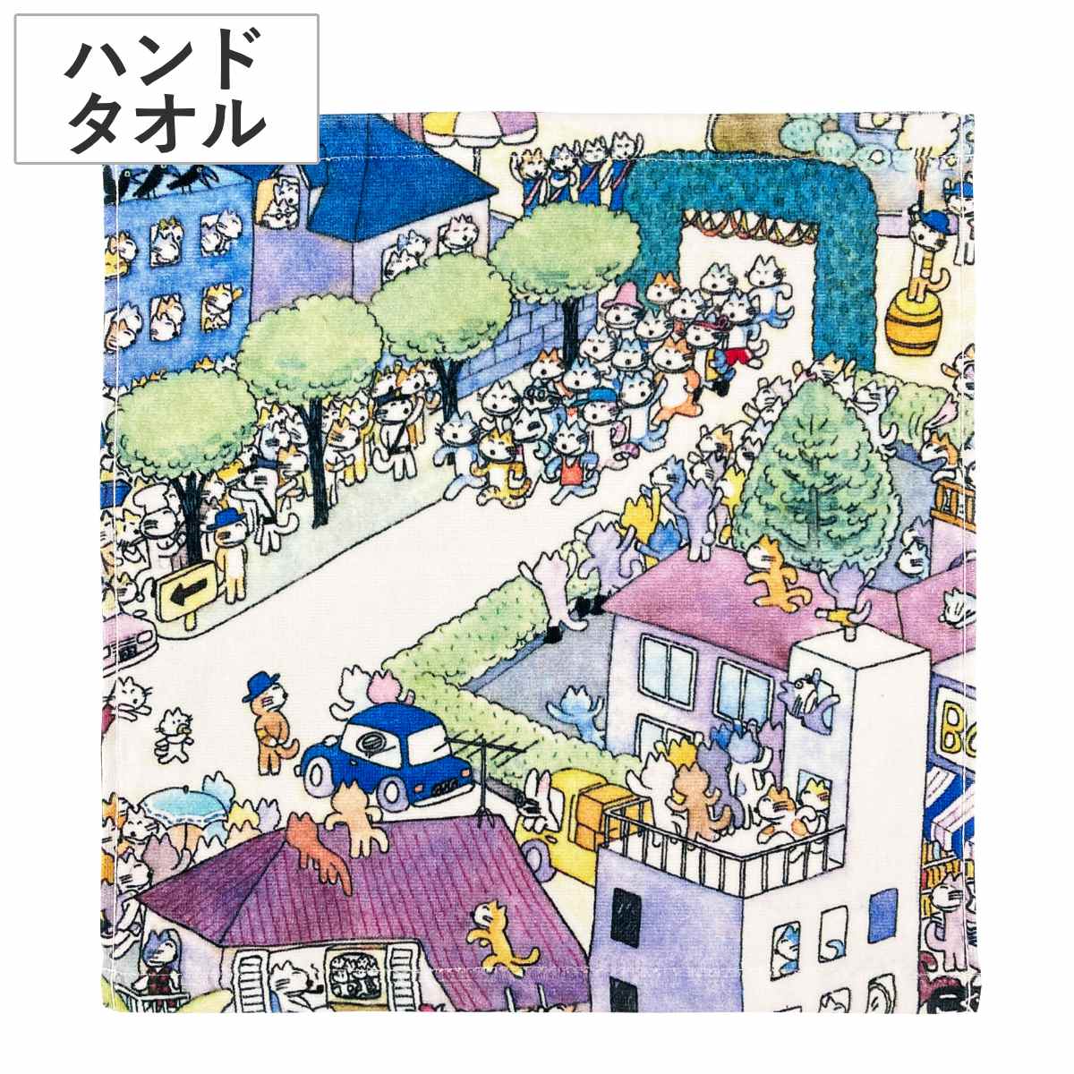 楽天市場】ハンドタオル 34×35cm 11ぴきのねこ マラソン大会 （ タオル