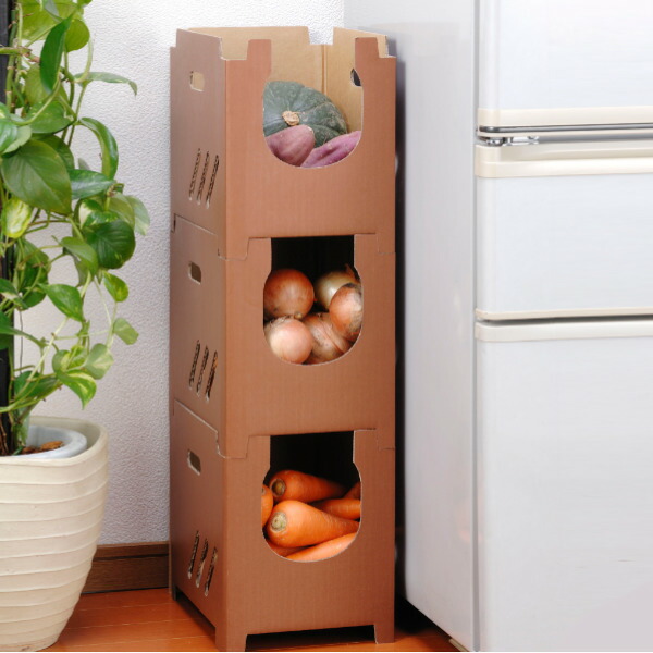 楽天市場】野菜ストッカー 段ボール 撥水加工 通気穴付き （ 野菜保存