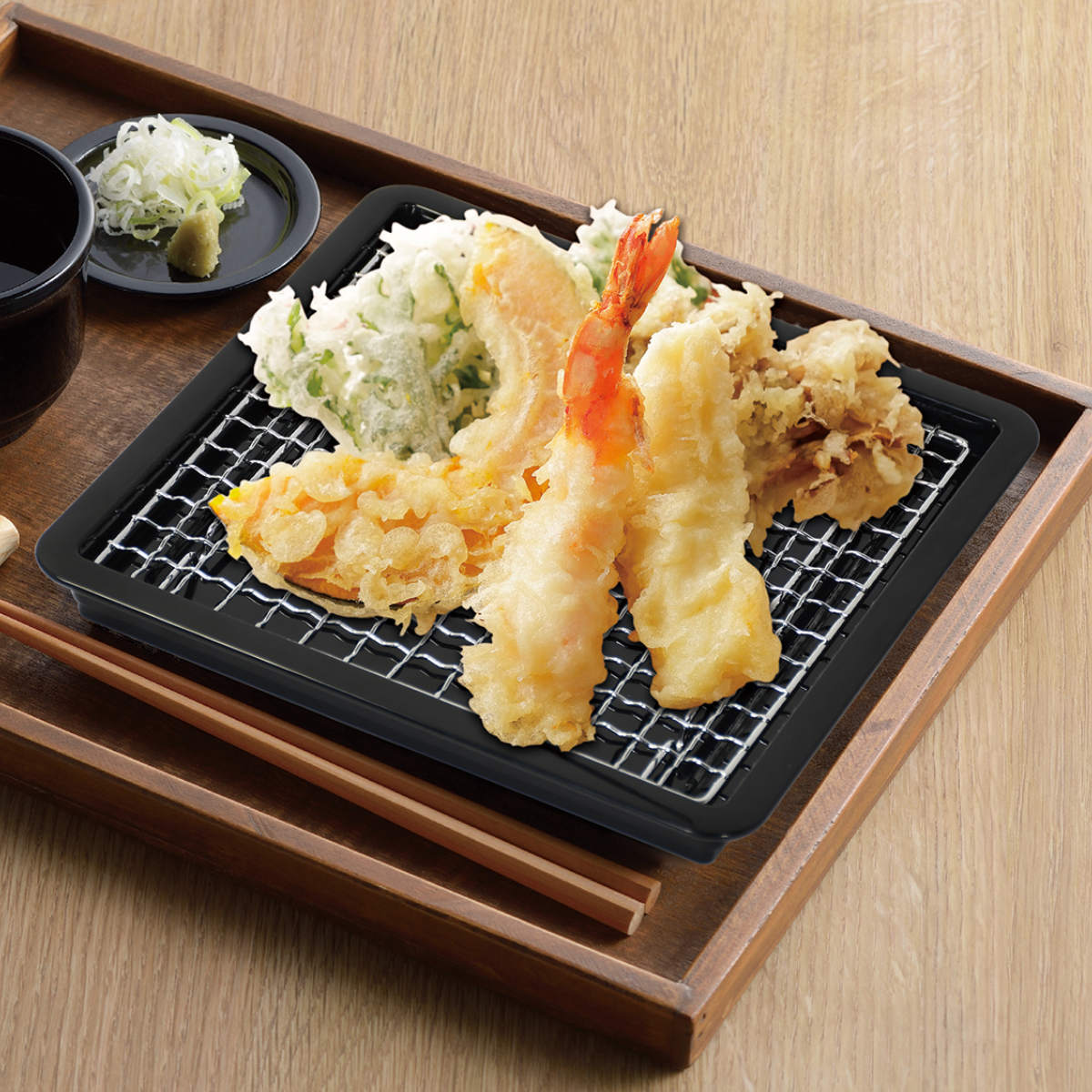 楽天市場】盛り皿 角型 涼味家 天ぷら盛り皿 （ 揚げ物皿 網付き お皿