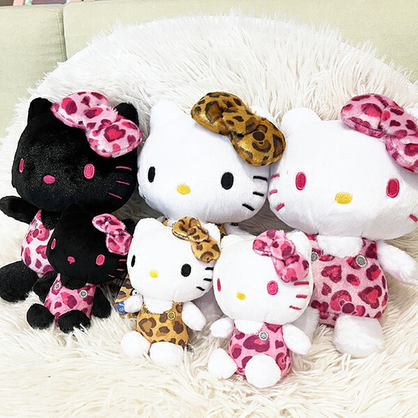 サンリオ ハローキティ ヒョウ柄 ブラウン お座りぬいぐるみ インテリア