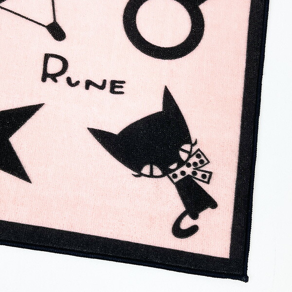 内藤ルネ ネコ ミニタオル ピンク ハンカチ レトロ RUNE