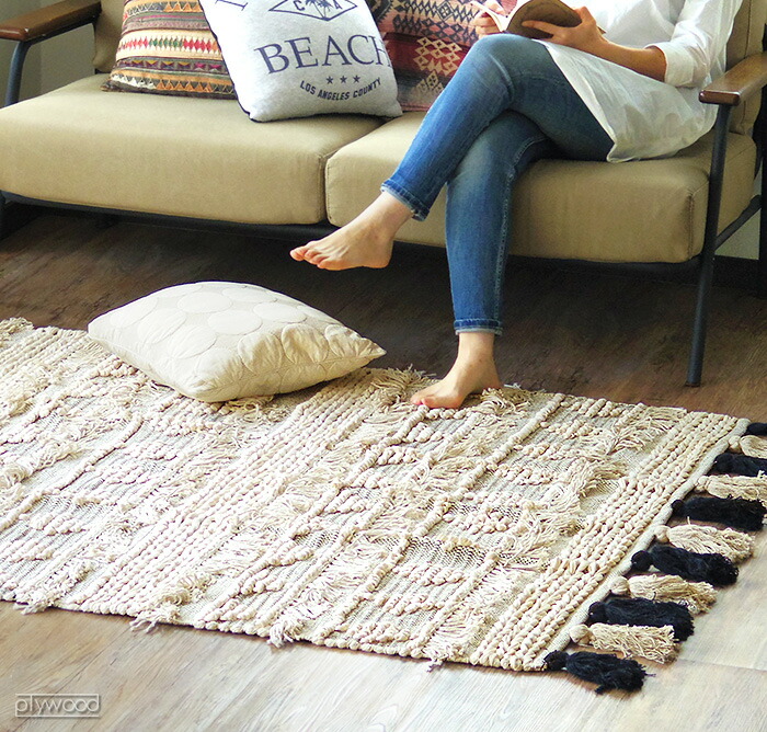 楽天市場】送料無料 ラグ 洗える おしゃれ amabro FLINGE RUG Living