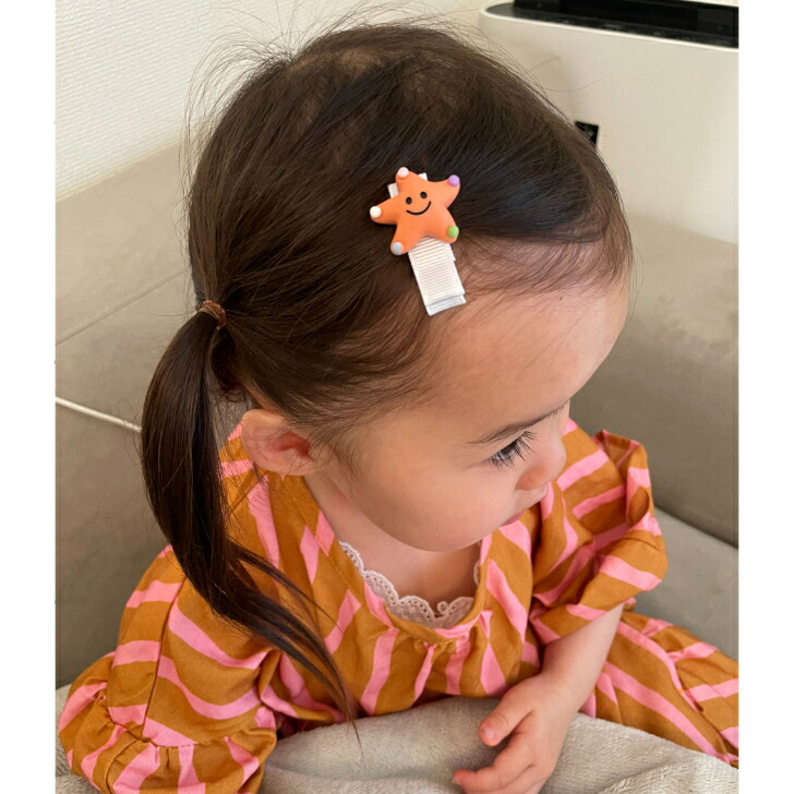 楽天市場】【 キッズ ヘアクリップ 】スマイル スター モチーフ 3.5cm