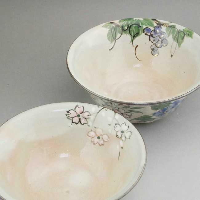 楽天市場】京焼 清水焼 四季草花夫婦茶碗 俊山 : 京焼清水焼専門店 松韻堂