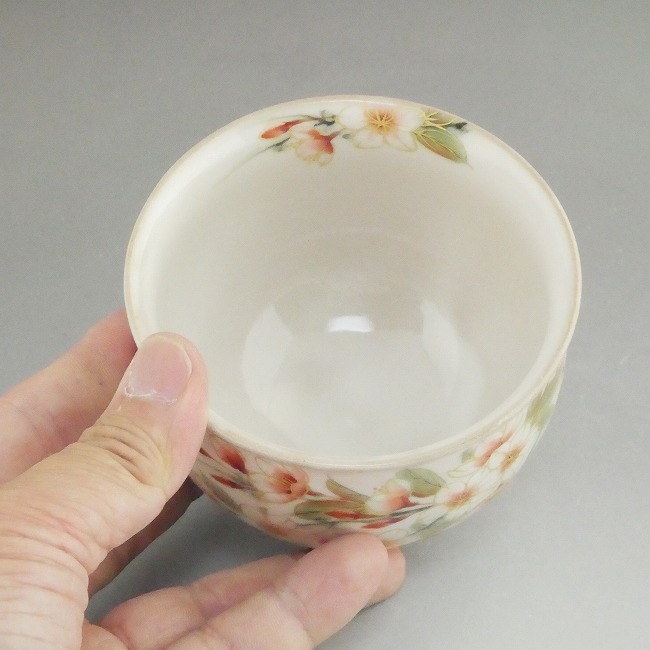 幽玄桜お茶呑茶碗 陶あん 薄桃 単品 - 京焼清水焼 松韻堂