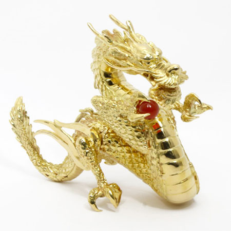 楽天市場】【送料無料】【中古】龍 置物 K18 めのう 竜 リュウ