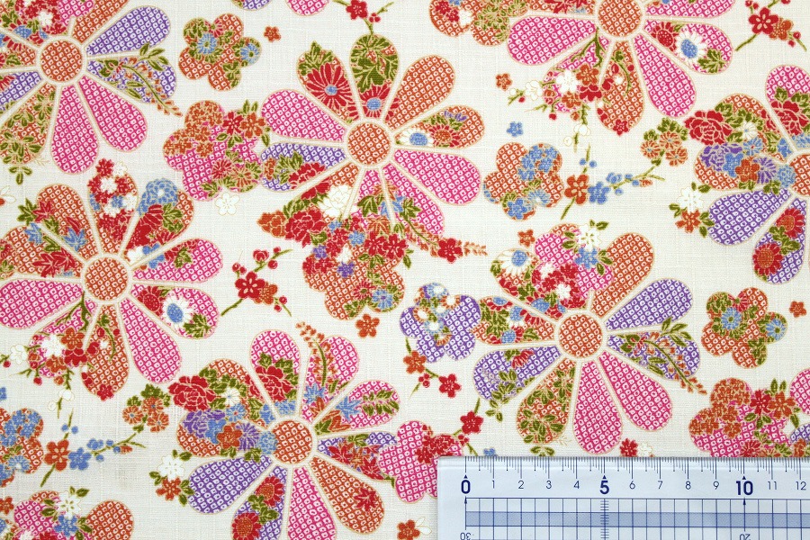 楽天市場】【10cm単位価格】 大きい花柄モチーフ 花 和柄 サザンクロス