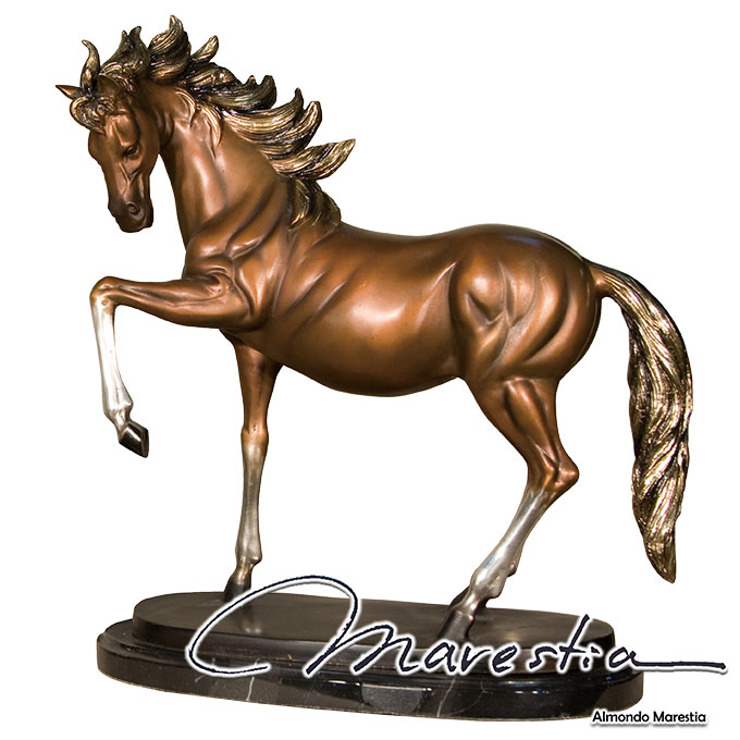 楽天市場】Marestia マレスティア 白い足の馬(ホース) オブジェ 【動物
