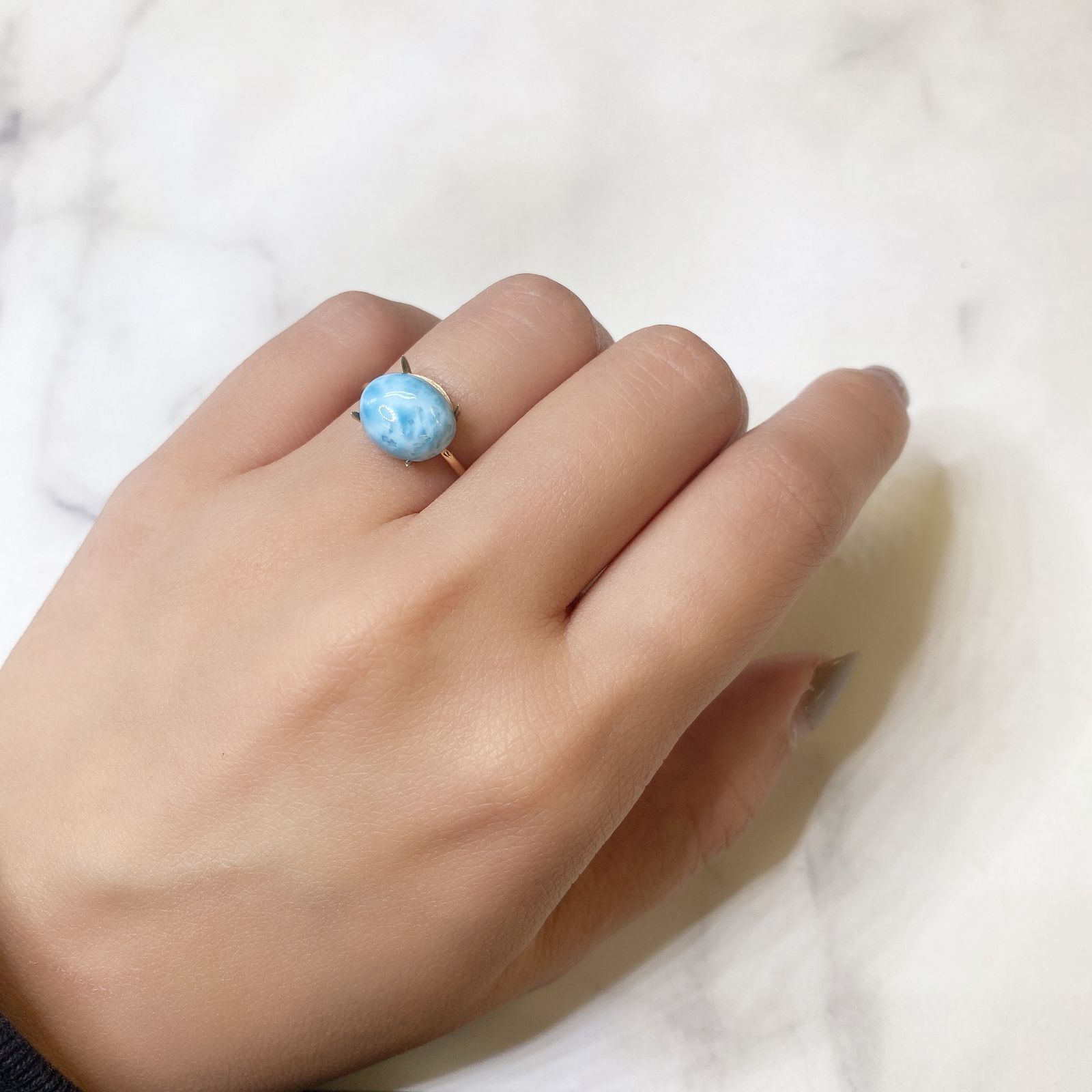 ラリマー(宝石名ブルー・ペクトライト) ドミニカ共和国産 4.17ct 識別