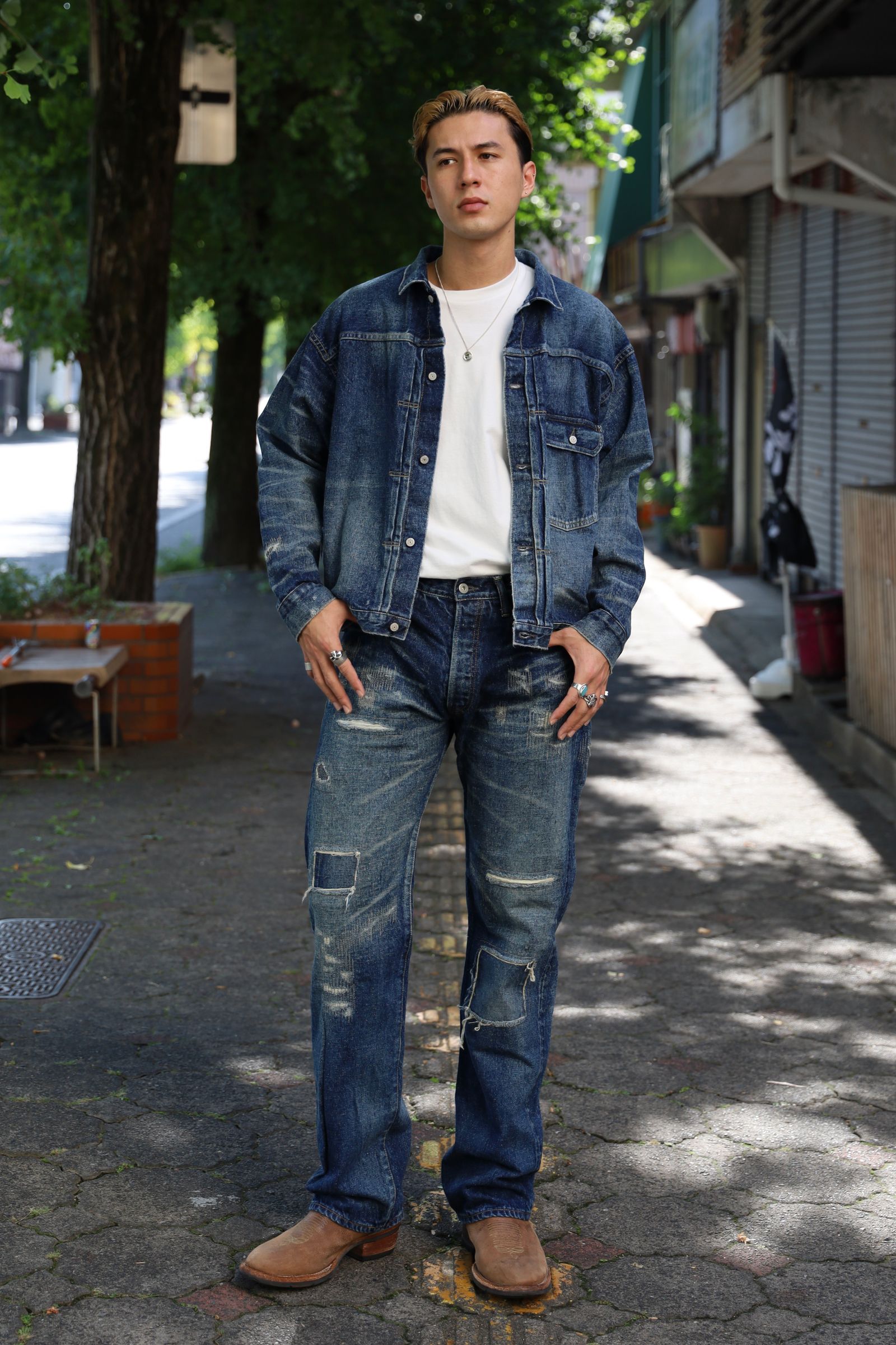 アイジュンヤワタナベマン 24AW New Manual Wネームデニムパンツ(XL