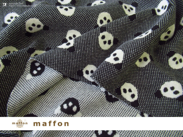 maffon (マフォン) 】 約75cm幅 リバーシブルジャガード接結ニット