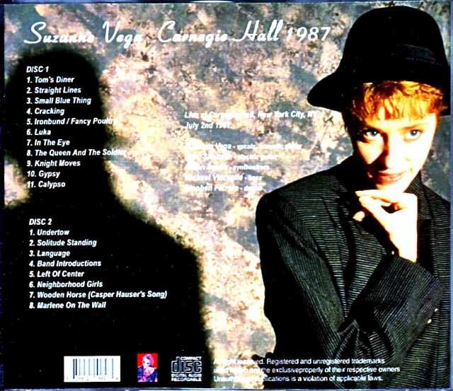 Suzanne Vega スザンヌ・ヴェガ/NY,USA 1987 Complete