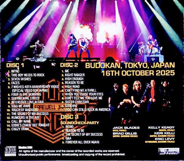 Night Ranger ナイト・レンジャー/Tokyo,Japan 2025 Complete & more