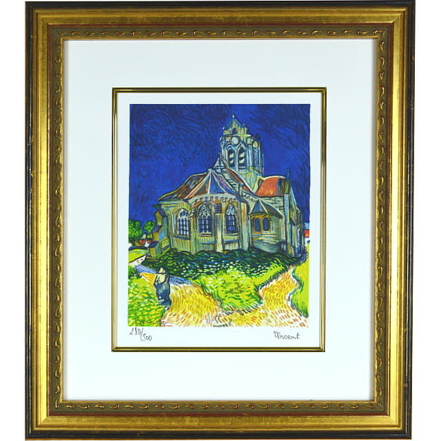 ゴッホ「オーヴェルの教会」リトグラフ｜絵画販売