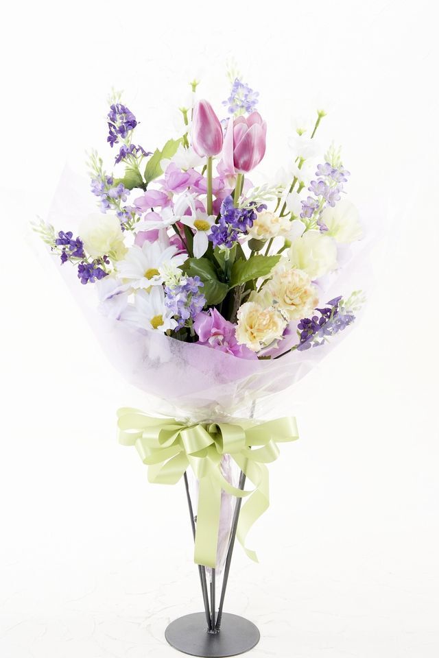 贈答・贈呈用花束・造花花束・花束ギフト】スイートピーとチューリップ