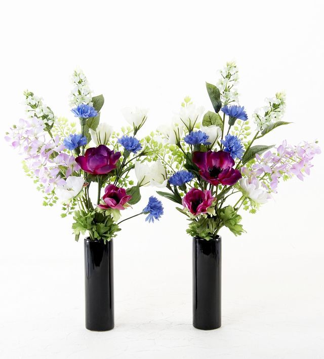 お墓・仏壇用 造花の仏花・供花】アネモネとヤグルマソウの仏花セット