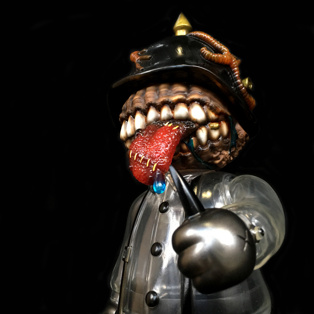Frank Kozik x BlackBook Toy:A Clockwork Hateball MEATBALL painted