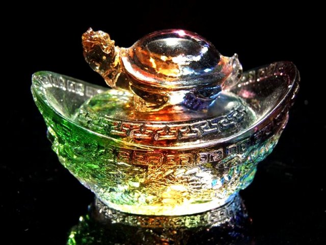 瑠璃ガラス製 元宝 風水グッズ 開運・金運アップ スピリチュアルアイテム