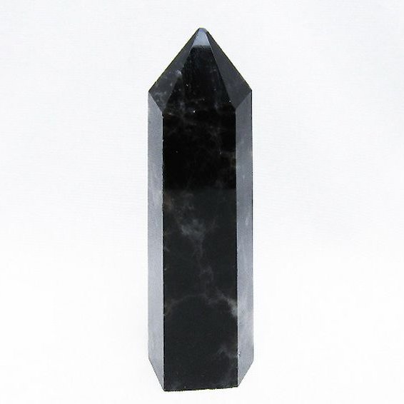 モリオン 純天然 黒水晶 六角柱[t43-8437]